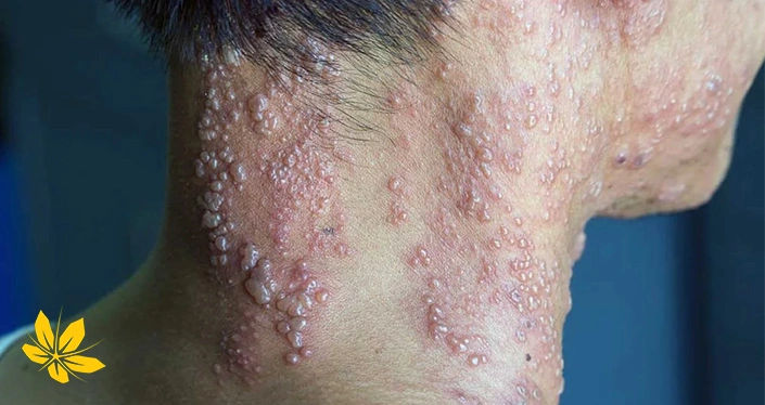 زونا روی گردن - Shingles on neck