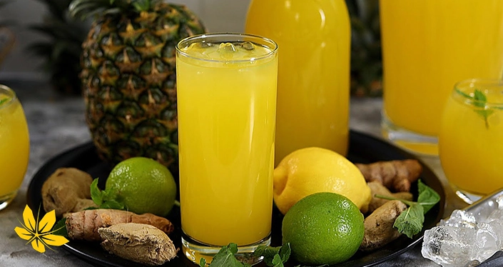 Pineapple and ginger juice - آب آناناس و زنجبیل
